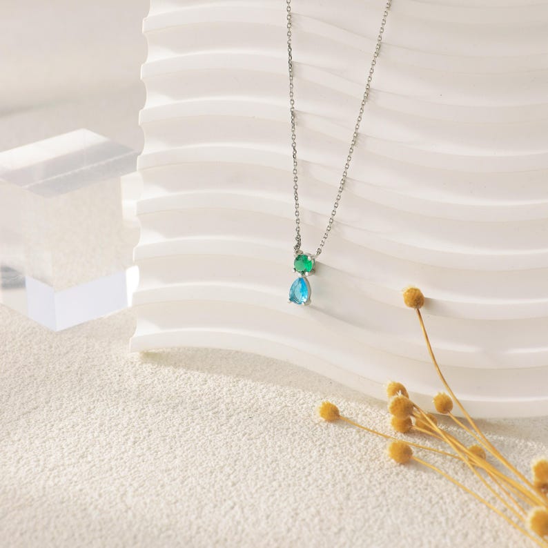 Luxury Sterling Silver Birthstone Pendant – Custom Personalized Necklace