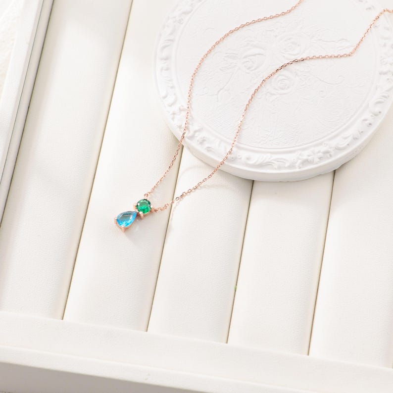 Luxury Sterling Silver Birthstone Pendant – Custom Personalized Necklace